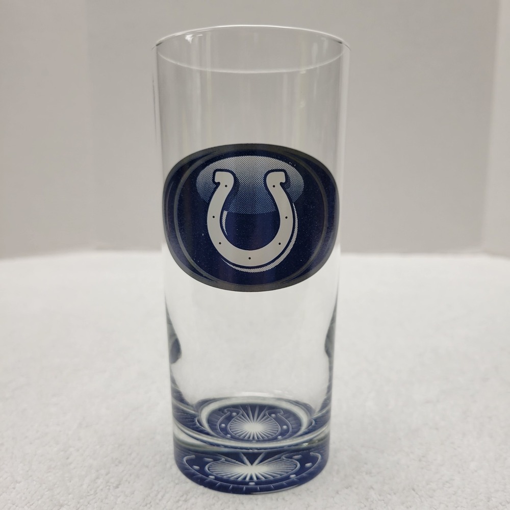 NFL Indianapolis Colts Tall Beer Glass w/ horseshoe starbusts bottom